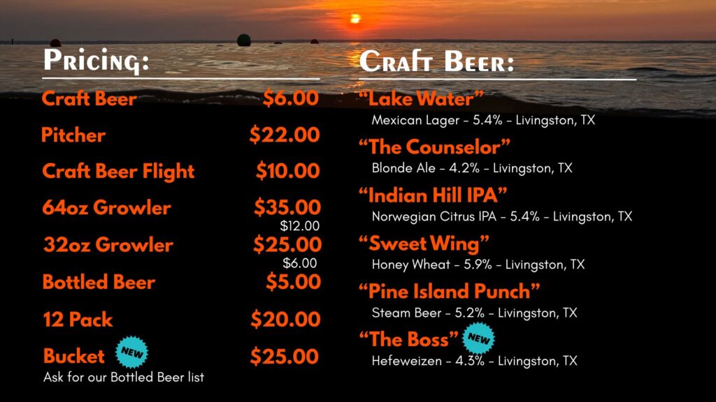 Beer menu