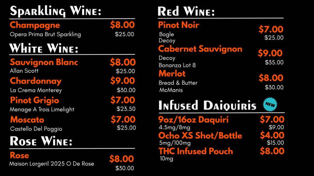 Wine menu